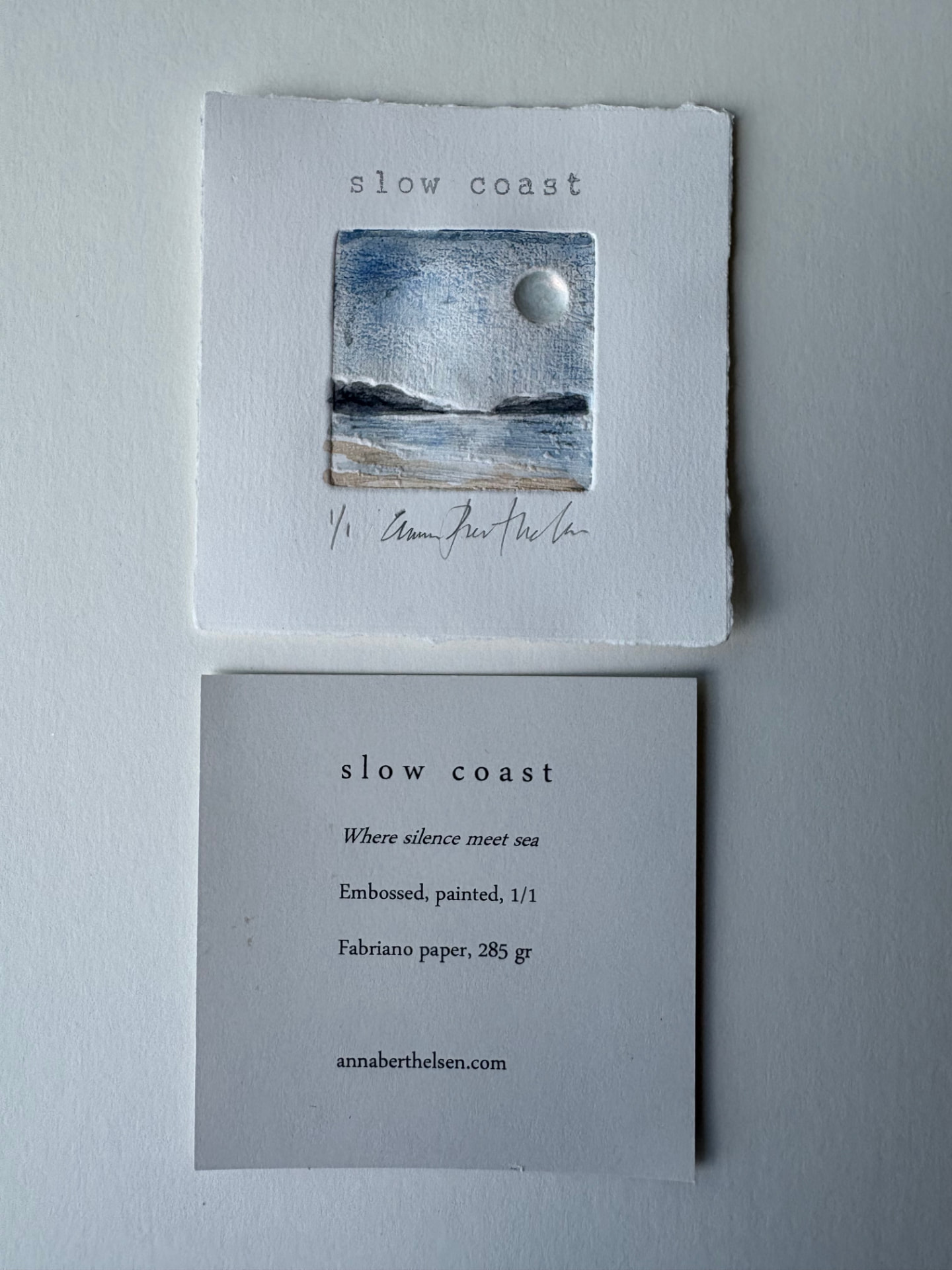Slow Coast, hand painted 1/1 print with card